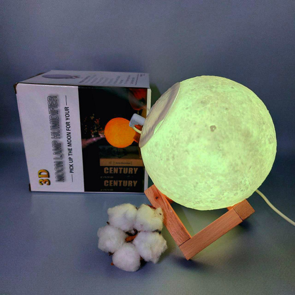 Увлажнитель (аромадиффузор) воздуха USB MOON LAMP Humidifier 3D  с функцией ночника 880 ml